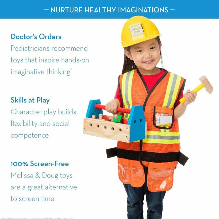 Young Builders * | Melissa And Doug Construction Worker Role Play