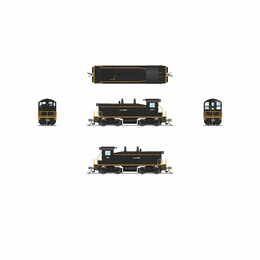 Locomotives * | Broadway Limited Imports N Emd Sw8 Locomotive, Usax 2019, Black With "Us Army" Paragon4