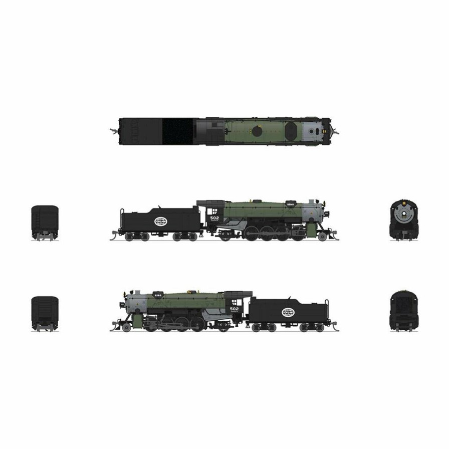 Locomotives * | Broadway Limited Imports N Usra Heavy Mikado 2-8-0 Steam Locomotive, Sps 502, Glacier Green Paragon4