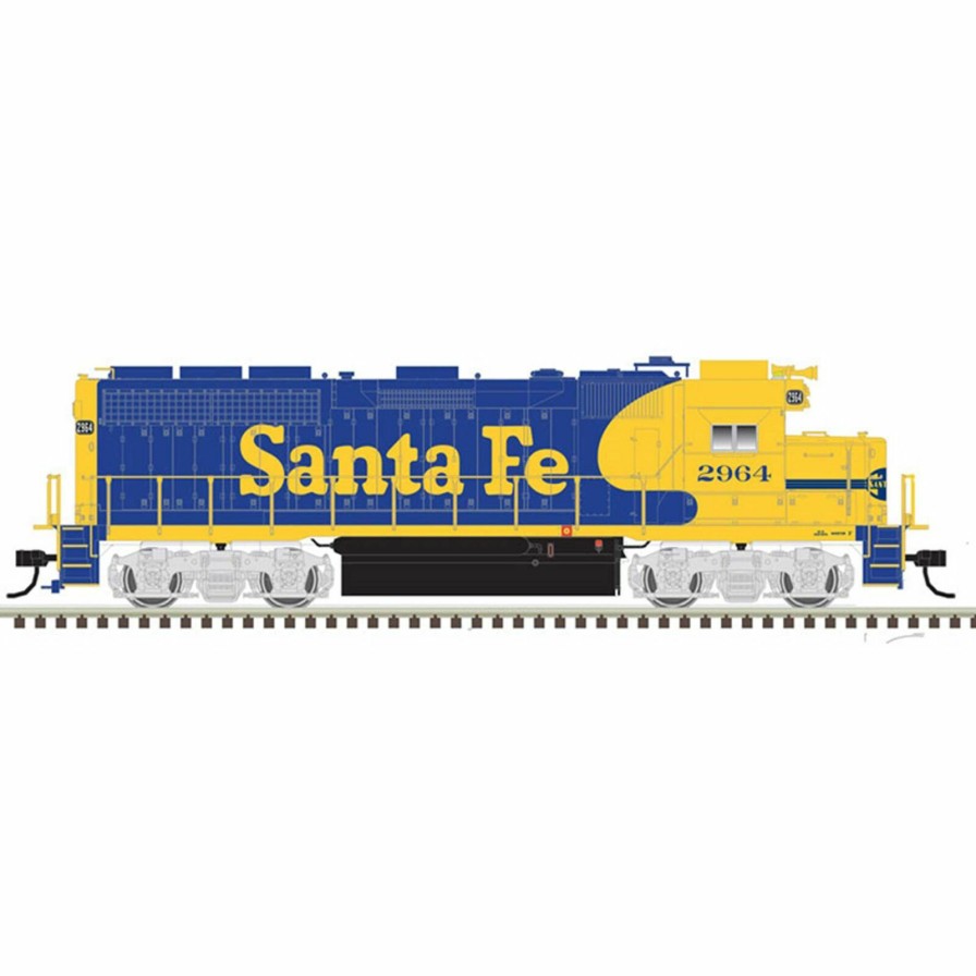 Locomotives * | Atlas Model Railroad N Gp 40 Loco Santa Fe 2964, Blue/Yellow